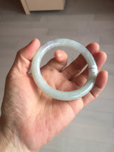 Load image into Gallery viewer, 55.5mm certified Type A 100% Natural light green/purple round cut Jadeite Jade bangle BK77-3787