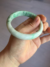 Load image into Gallery viewer, 58mm Certified type A 100% Natural sunny green/white Jadeite bangle AY85-3474