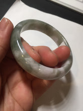 Load image into Gallery viewer, 50mm certified 100% natural Type A light watermelon rind green/yellow/purple jadeite jade bangle BN33-4499