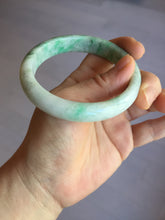 Load image into Gallery viewer, 58mm Certified type A 100% Natural sunny green/white Jadeite bangle AY85-3474