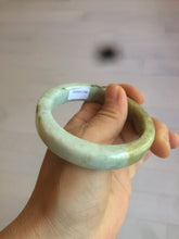 Load image into Gallery viewer, 54.5mm certified Type A 100% Natural light green/brown square Jadeite Jade bangle R103-1760
