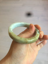 Load image into Gallery viewer, 54.5mm certified Type A 100% Natural light green/brown square Jadeite Jade bangle R103-1760