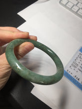 Load image into Gallery viewer, 55.5mm Certified 100% natural Type A dark green/brown round cut jadeite jade bangle BM10-5373