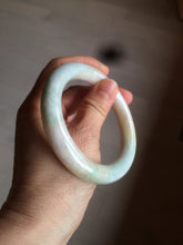 Load image into Gallery viewer, 57.8mm certified 100% natural type A light sunny green/purple/yellow chubby round cut jadeite jade bangle BF36- 9222