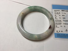 Load image into Gallery viewer, 59.5mm certified Type A 100% Natural light green sunny green red light purple Jadeite Jade bangle BF143-5283