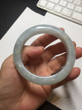 Load image into Gallery viewer, 55mm 100% natural type A icy watery light green yellow jadeite jade bangle Y155-5249