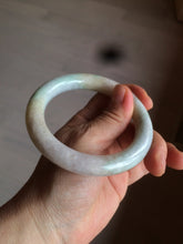 Load image into Gallery viewer, 57.8mm certified 100% natural type A light sunny green/purple/yellow chubby round cut jadeite jade bangle BF36- 9222