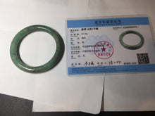 Load image into Gallery viewer, 55.3mm Certified 100% natural Type A dark green/brown round cut jadeite jade bangle BM11-5374