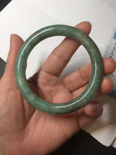 Load image into Gallery viewer, 55.3mm Certified 100% natural Type A dark green/brown round cut jadeite jade bangle BM11-5374