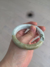 Load image into Gallery viewer, 54.5mm certified Type A 100% Natural light green/brown square Jadeite Jade bangle R103-1760