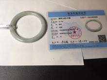 Load image into Gallery viewer, 54.5mm certified 100% natural type A icy watery white/gray round cut jadeite jade bangle BL9-9888