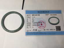 Load image into Gallery viewer, 59mm Certified Type A 100% Natural light green/blue/brown slim round cut Guatemala Jadeite bangle AA56-5836