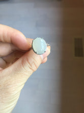 Load image into Gallery viewer, 100% natural type A icy watery white four-prong jadeite jade ring PA162