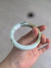 Load image into Gallery viewer, 54.5mm certified Type A 100% Natural light green/brown square Jadeite Jade bangle R103-1760
