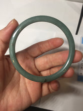 Load image into Gallery viewer, 59mm Certified Type A 100% Natural light green/blue/brown slim round cut Guatemala Jadeite bangle AA56-5836