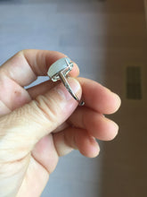 Load image into Gallery viewer, 100% natural type A icy watery white four-prong jadeite jade ring PA162