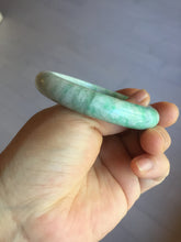 Load image into Gallery viewer, 55.6 mm Certified type A 100% Natural sunny green/white Jadeite bangle AY83-3466