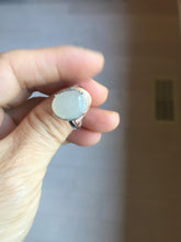 Load image into Gallery viewer, 100% natural type A icy watery white four-prong jadeite jade ring PA162