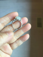 Load image into Gallery viewer, 100% natural type A icy watery white four-prong jadeite jade ring PA162