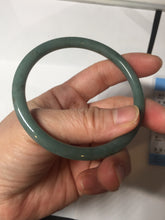 Load image into Gallery viewer, 59mm Certified Type A 100% Natural light green/blue/brown slim round cut Guatemala Jadeite bangle AA56-5836