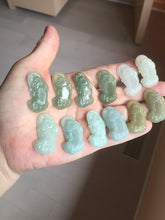 Load image into Gallery viewer, 100% natural type A icy watery jadeite green/yellow/white 3D PiXiu(貔貅) Feng Shui Wealth Attractor with Wealth Pool pendant group necklace PD8