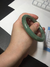Load image into Gallery viewer, 55.3mm Certified 100% natural Type A dark green/brown round cut jadeite jade bangle BM11-5374