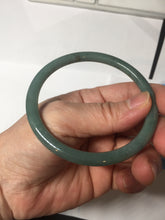 Load image into Gallery viewer, 59mm Certified Type A 100% Natural light green/blue/brown slim round cut Guatemala Jadeite bangle AA56-5836