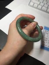 Load image into Gallery viewer, 55.3mm Certified 100% natural Type A dark green/brown round cut jadeite jade bangle BM11-5374