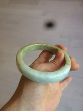 Load image into Gallery viewer, 59.5mm certified Type A 100% Natural light green/brown square Jadeite Jade bangle R101-1758