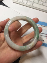Load image into Gallery viewer, 59.5mm certified Type A 100% Natural light green sunny green red light purple Jadeite Jade bangle BF143-5283
