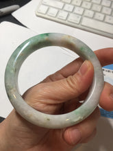 Load image into Gallery viewer, 59.5mm certified Type A 100% Natural light green sunny green red light purple Jadeite Jade bangle BF143-5283
