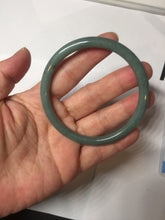 Load image into Gallery viewer, 59mm Certified Type A 100% Natural light green/blue/brown slim round cut Guatemala Jadeite bangle AA56-5836
