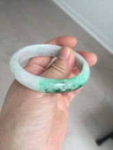Load image into Gallery viewer, 47mm certified 100% natural Type A sunny green white oval jadeite jade bangle BP49-9340