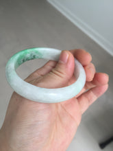 Load image into Gallery viewer, 47mm certified 100% natural Type A sunny green white oval jadeite jade bangle BP49-9340