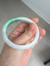 Load image into Gallery viewer, 47mm certified 100% natural Type A sunny green white oval jadeite jade bangle BP49-9340
