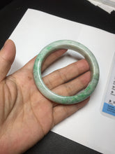 Load image into Gallery viewer, 55.6 mm Certified type A 100% Natural sunny green/white Jadeite bangle AY83-3466