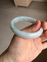 Load image into Gallery viewer, 50mm Type A 100% Natural light green/purple oval Jadeite Jade bangle BM70