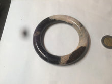 Load image into Gallery viewer, 53.4mm 100% natural chubby pink/black/brown rose stone (Rhodonite) round cut bangle XY69