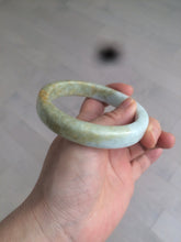 Load image into Gallery viewer, 59.5mm certified Type A 100% Natural light green/brown square Jadeite Jade bangle R101-1758