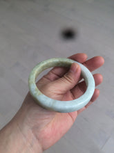 Load image into Gallery viewer, 59.5mm certified Type A 100% Natural light green/brown square Jadeite Jade bangle R101-1758