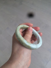 Load image into Gallery viewer, 59.5mm certified Type A 100% Natural light green/brown square Jadeite Jade bangle R101-1758