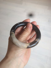 Load image into Gallery viewer, 53.4mm 100% natural chubby pink/black/brown rose stone (Rhodonite) round cut bangle XY69