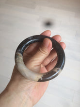 Load image into Gallery viewer, 53.4mm 100% natural chubby pink/black/brown rose stone (Rhodonite) round cut bangle XY69