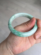 Load image into Gallery viewer, 55.6 mm Certified type A 100% Natural sunny green/white Jadeite bangle AY83-3466