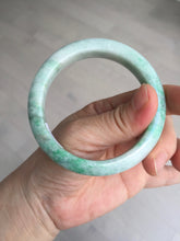 Load image into Gallery viewer, 55.6 mm Certified type A 100% Natural sunny green/white Jadeite bangle AY83-3466