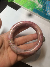 Load image into Gallery viewer, 56mm 100% natural chubby pink rose stone (Rhodonite) round cut bangle XY70