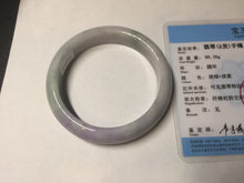 Load image into Gallery viewer, 58mm 100% natural certified light green purple yellow(FU LU SHOU) jadeite jade bangle BN37-7345
