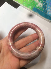 Load image into Gallery viewer, 56mm 100% natural chubby pink rose stone (Rhodonite) round cut bangle XY70