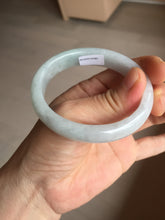 Load image into Gallery viewer, 50mm Type A 100% Natural light green/purple oval Jadeite Jade bangle BM70