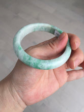Load image into Gallery viewer, 55.6 mm Certified type A 100% Natural sunny green/white Jadeite bangle AY83-3466